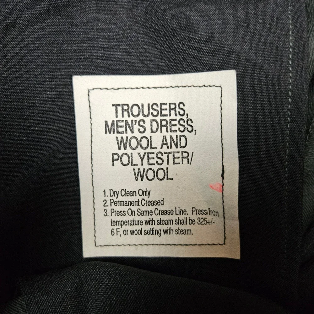 Tennessee Mens Army Green AG-489 Wool Blend‎ Dress Trousers 33R 90s